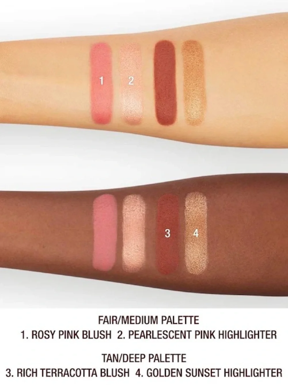 CHARLOTTE TILBURY MINI HOLLYWOOD BLUSH & GLOW PALETTE;—FAIR-MEDIUM